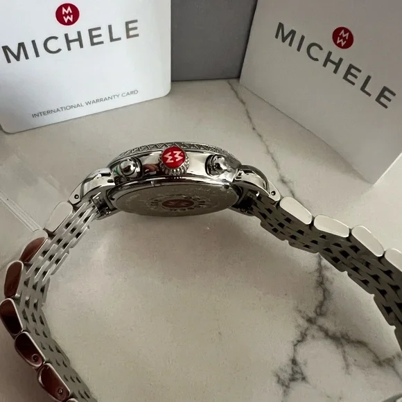 Michele Signature CSX-36 Diamond & Pearl White Dial Ladies Watch - Picture 7 of 8